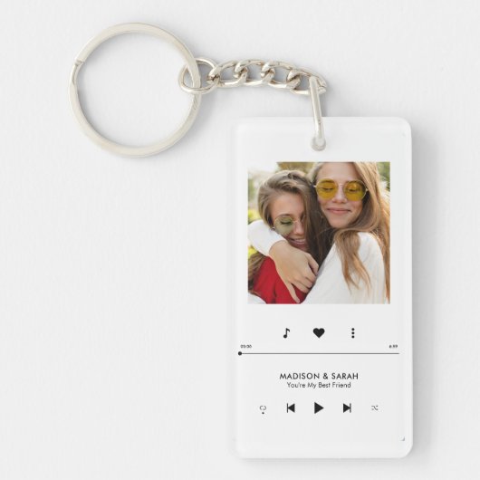 Porte-clés Music Player Photo Frame Personalized BFF Keychain (Devant)