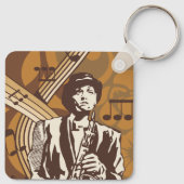 Porte-clés Musicien de jazz avec saxophone (Dos)