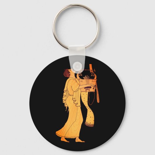 Porte-clés Musicien grec ancien chantant et jouant Kithara (Recto)