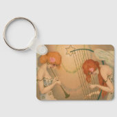 Porte-clés Musiciens Anges Musique Ancienne Flûte Harpe (Verso)