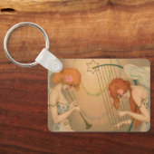 Porte-clés Musiciens Anges Musique Ancienne Flûte Harpe (Verso)