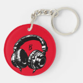 Porte-clés Musique Casques DJ Anniversaire (Dos)