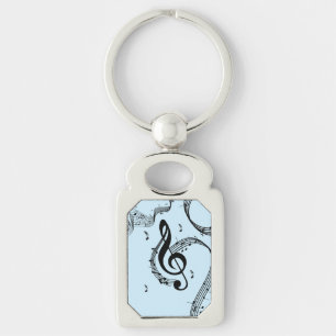Porte-clés Musique de clef de sol climaxique bleue