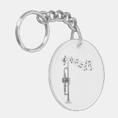 Porte-clés Musique de trompette avec notes musicales (Devant gauche)