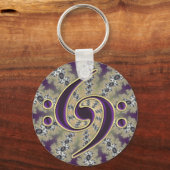 Porte-clés Musique Double basse Clef sur Porte - clé fractal (Recto)
