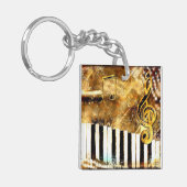 Porte-clés Musique et notes élégantes pour piano (Devant gauche)