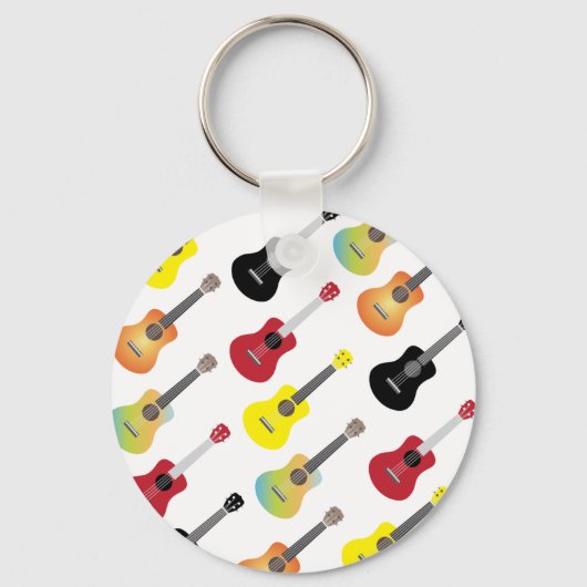 Porte-clés Musique Motif Ukulele colorée (Recto)