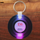 Porte-clés Musique personnalisée Vinyl Record violet (Verso)