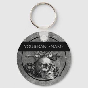 Porte-clés Musique sur mesure Merch Skull Rock Metal Musicien