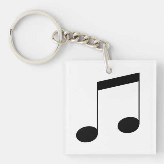 Porte-clés Musique Une Note De Poutre Noire, (Devant)