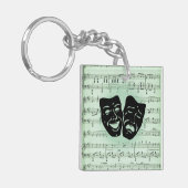 Porte-clés Musique verte et masques grecs de théâtre (Devant gauche)