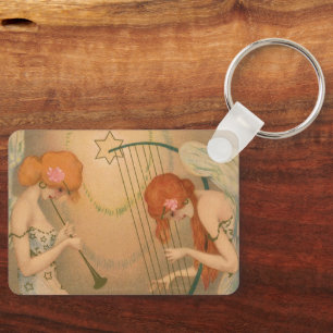 Porte-clés Musique Vintage Anges Musiciens Victoriens Flûte H