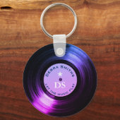 Porte-clés Musique vinyle violet (Verso)