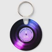 Porte-clés Musique vinyle violet (Verso)