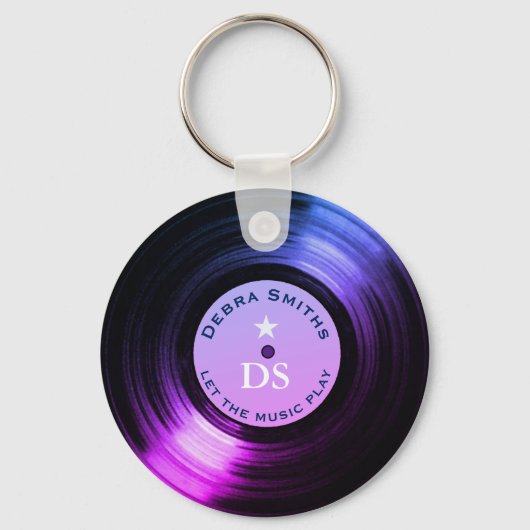 Porte-clés Musique vinyle violet (Verso)
