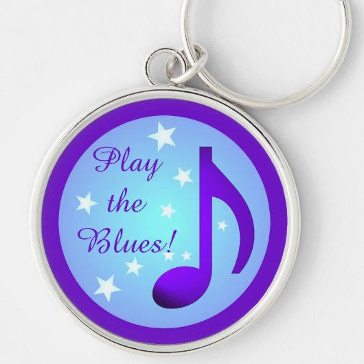 Porte-clés Musique violette Note Blue Circle Stars Play the B (Devant)
