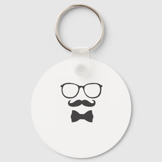 Porte-clés Mustache Hipster Bowtie Glaces (Recto)