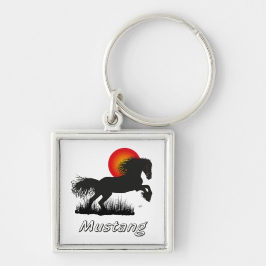 Porte-clés Mustang pour amateurs de chevaux (Devant)