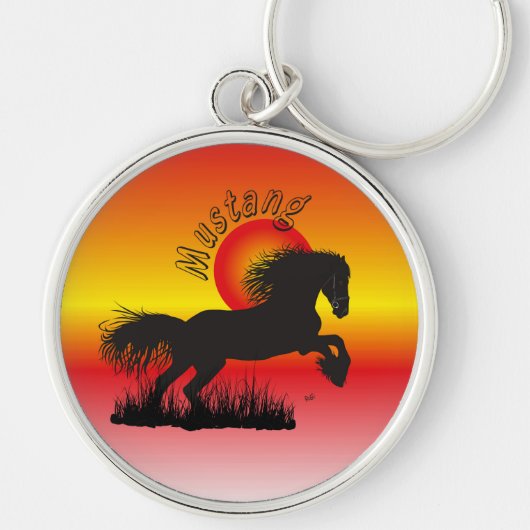 Porte-clés Mustang pour amateurs de chevaux (Devant)