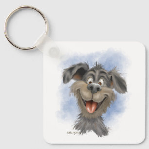 Porte-clés Mutt hilare – Dessin animé de chien mignon