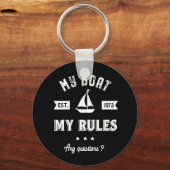 Porte-clés My Boat My Rules Funny Sailing and Fishing (Recto)
