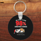 Porte-clés My Body Is 98% Christmas Cookies Funny Penguin Paj (Recto)