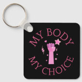 Porte-clés My Body My Choice Pink Fist Feminist (Recto)