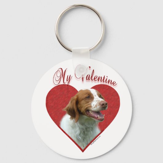Porte-clés My Brittany Spaniel Valentine (Recto)