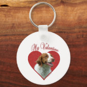 Porte-clés My Brittany Spaniel Valentine (Recto)