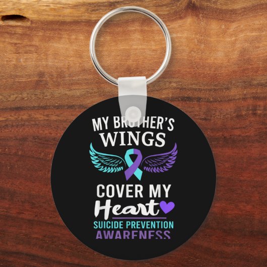 Porte-clés My Brothers Wings Cover Heart Suicide Awareness R (Recto)