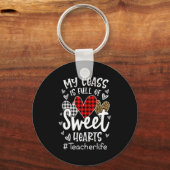 Porte-clés My Cl Is Full Of Heart Red Plaid Leopard Valent (Recto)