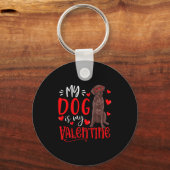 Porte-clés My Dog Is My Valentine Chocolate Labrador Valentin (Recto)