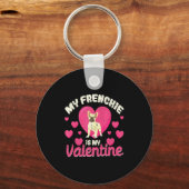 Porte-clés My Frenchie Is My Valentine Valentines Day French (Recto)