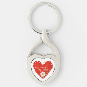 Porte-clés My Hartjie My Liefie Applique Heart and Daisy