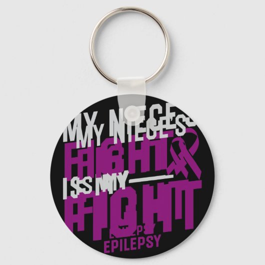Porte-clés My Niece's Fight is My Fight Epilepsy Awareness (Recto)