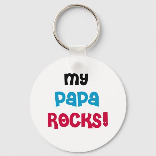 Porte-clés My Papa Rocks T-shirts et cadeaux (Recto)