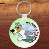 Porte-clés My Sheltie aime l'agilité (Recto)