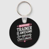 Porte-clés My Trainer Is Awesome But Can't Count Funny Gym  (Recto)