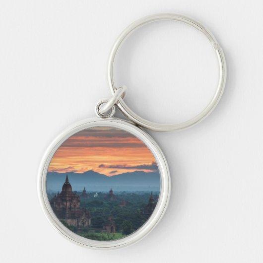 Porte-clés Myanmar, lever de soleil à Bagan (Devant)