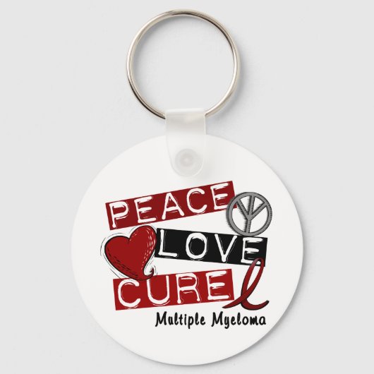 Porte-clés Myeloma multiple PEACE LOVE CURE 1 (Recto)