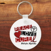 Porte-clés Myeloma multiple PEACE LOVE CURE 1 (Recto)
