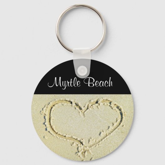 Porte-clés Myrtle Beach SC Heart sur un Porte - clé de plage  (Recto)