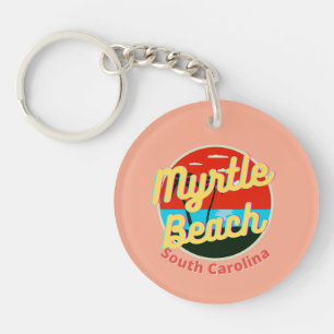 Porte-clés Myrtle Beach South Carolina Retro Sunset