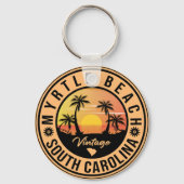 Porte-clés Myrtle Beach South Carolina Retro Sunset Souvenir (Verso)