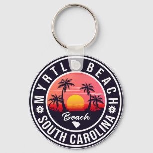 Porte-clés Myrtle Beach South Carolina Retro Sunset Souvenir