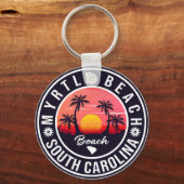 Porte-clés Myrtle Beach South Carolina Retro Sunset Souvenir (Recto)