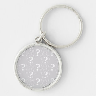 Porte-clés Mystère point de question énigme puzzle gris clair