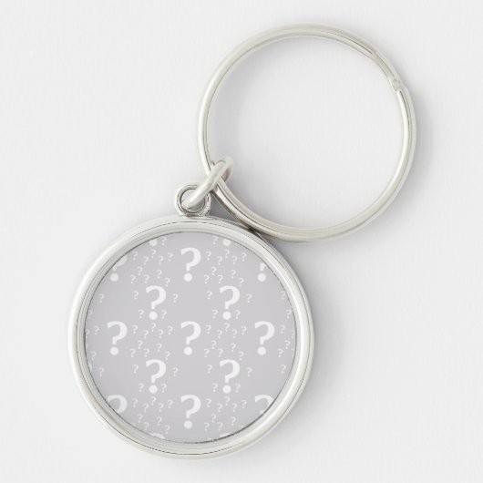 Porte-clés Mystère point de question énigme puzzle gris clair (Devant)