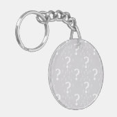 Porte-clés Mystère point de question énigme puzzle gris clair (Devant gauche)