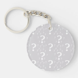 Porte-clés Mystère point de question énigme puzzle gris clair